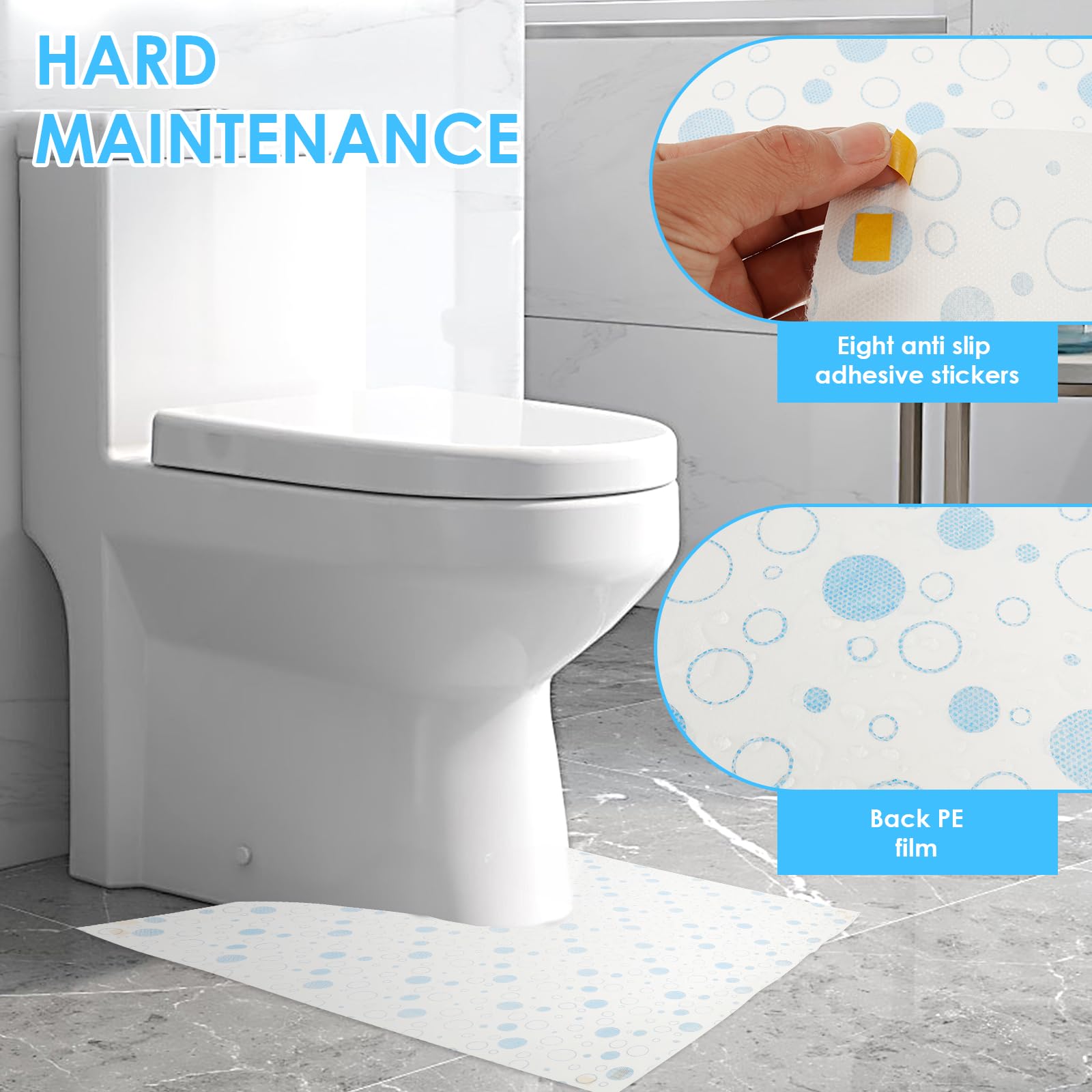 50 Stück Einweg-WC Bodenschutz,U-Form Einweg-toilettenmatte,rutschfest Wasserdicht WC-Matten,59×59 cm,für ältere Töpfchentraining,Urinenz,Badezimmerboden,rutschfest