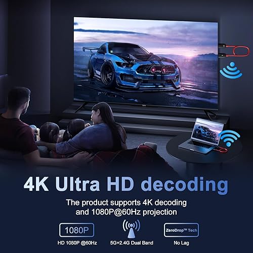 Miniatura 3 de Transmisor y receptor HDMI inalámbricos, adaptador HDMI inalámbrico, 50M165FT 5GHz, transferencia de pantalla dual de videoaudio de 1080P, portátil,