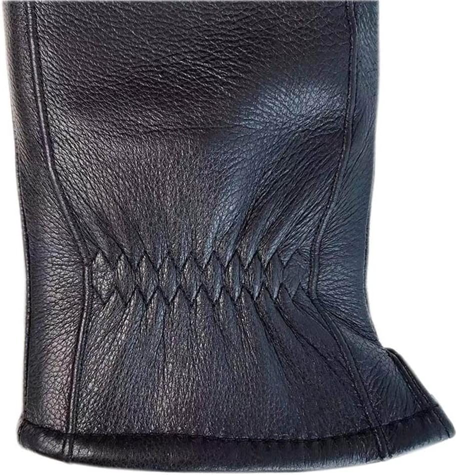 n/a Men's Winter Thickened Gloves Warm Plush Lining Cold-Proof Leather Gloves Men's Mittens (Color : A, Size : 13.5) : Clothing, Shoes & Jewelry