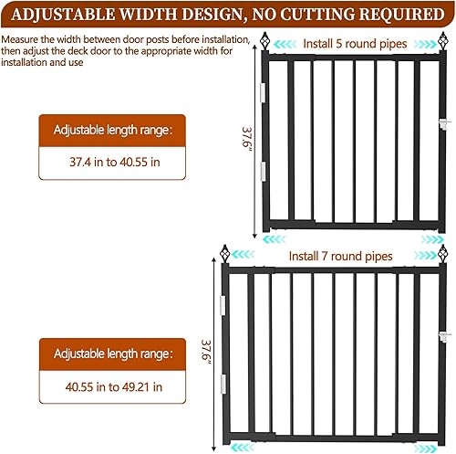 Miniatura 2 de Puerta de valla de cubierta resistente al aire libre, no requiere cortes, mejorada y ajustable de 37.4 a 49.2 pulgadas de ancho x 37 pulgadas de