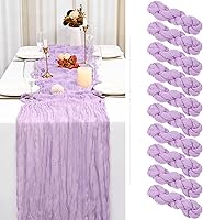 Vista 395 de Showgeous 10 Pack Baby Pink Cheesecloth Table Runner 10FT Long Semi-Sheer Gauze Table Runner Boho or Rustic Wedding Decor for Wedding Decor Arch