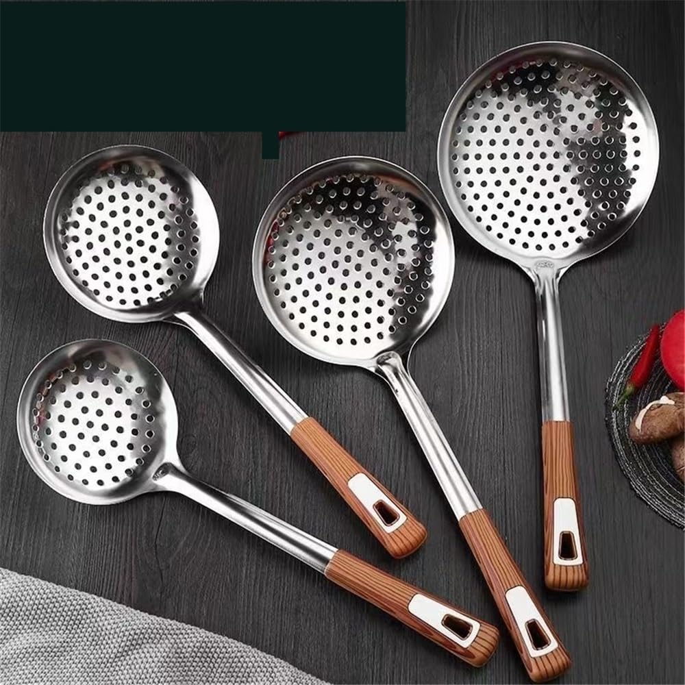 Cestello per friggitrice Cestello for friggere in Acciaio Inox Grande Filtro for friggere Cucchiaio setaccio Utensili da Cucina Cucchiaio for friggere Cestello per frittura(Grande)