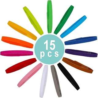 15 Pack Puppy Whelping Collars - Soft Double-Sided Adjustable ID Bands for Newborn Puppies & Kittens, 15 Colors