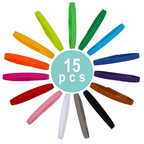15 Pcs Puppy Whelping Collars Newborn Pet Collars Double-sided Soft Adjustable ID Bands Puppy Id Collars for Newborn Pet Dog Cat 15 Colors - 15 Pcs -15 Colors