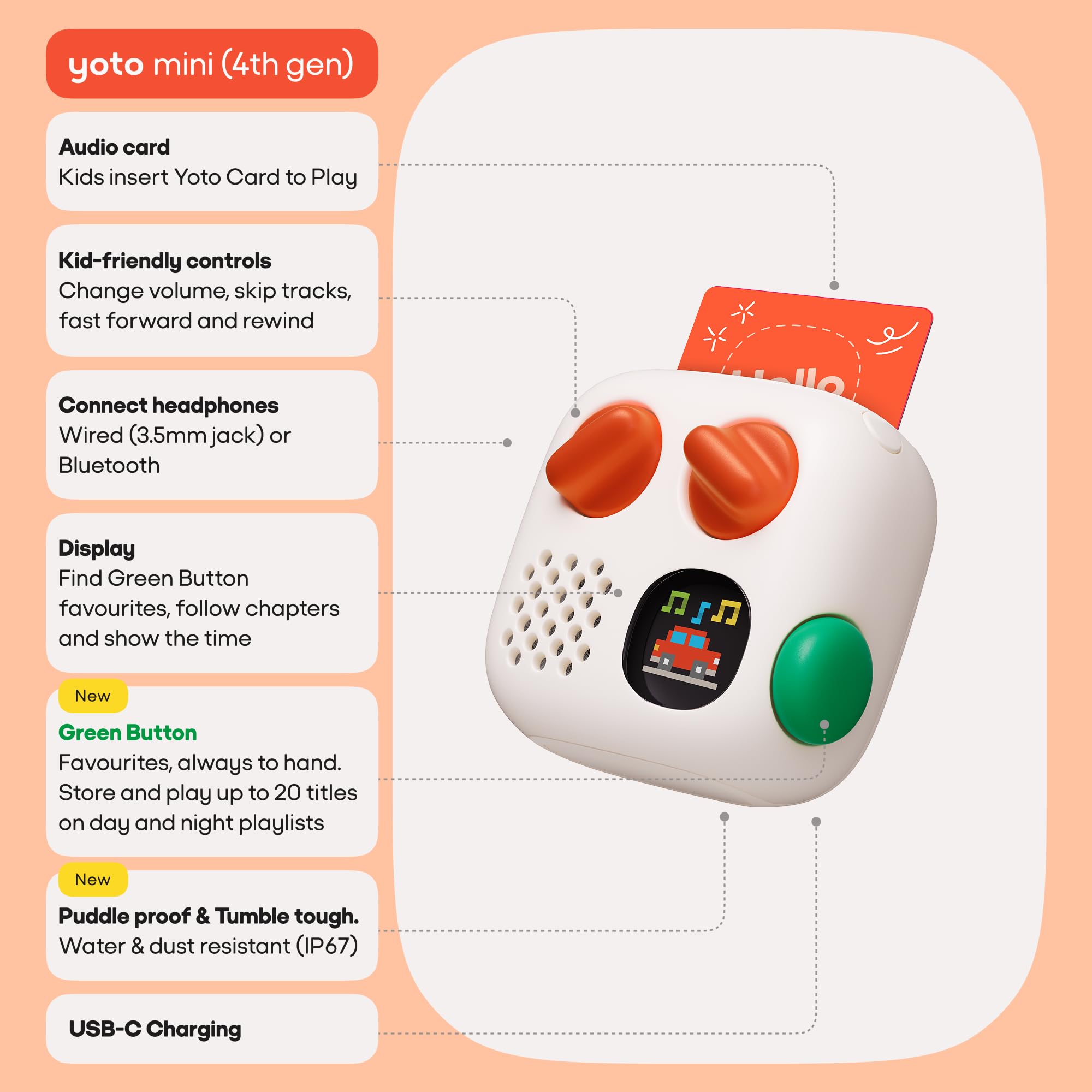 Yoto Mini 4th Gen Kids Audio Player image 2