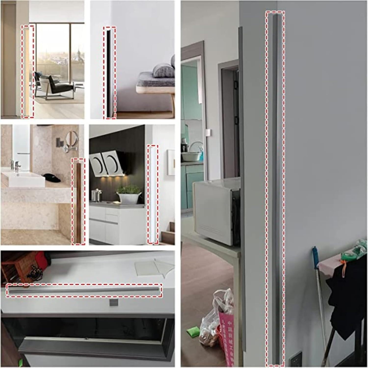 Protezione del bordo della parete con disposizione angolare, | Protezione for bordi for protezione da parete ad angolo di 89° in plastica PVC(Beige,0.8m)
