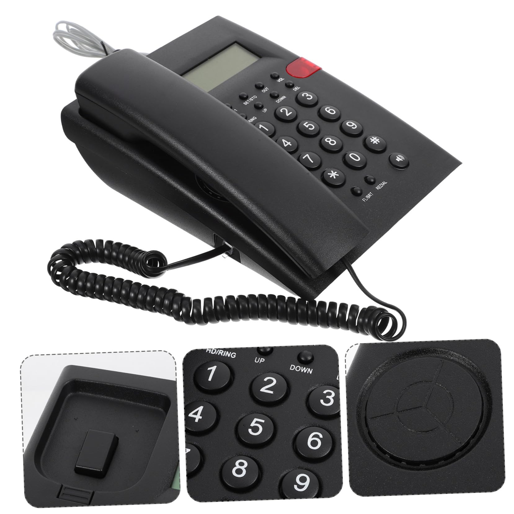 4 Set Telefono con per Anziani Grandi Display Chiamata Vivavoce per Hotel Telefono Affidabile e Facile da Usare