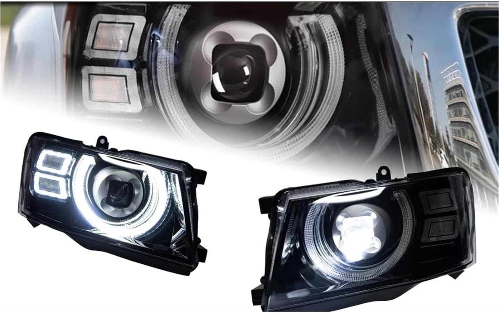 Fari dell'auto Fari anteriori per Nissan per Patrol Y61 2005-2022 a LED per auto DRL dinamici