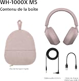 Sony WH-1000XM5 Hard Case Premium Noise Cancelling Wireless Over-Ear Headphones, Bluetooth, Clear Call Quality, Hi-Res Audio, Up to 30hr Battery Life, Includes Hard Case, iOS & Android - Smoky Pink - 9