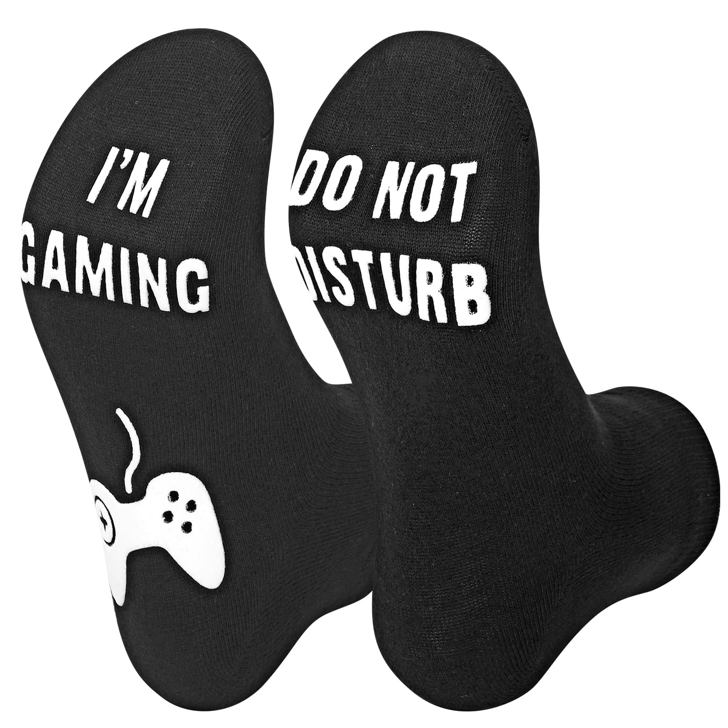 Vinsani® 'Do Not Disturb, I'm Gaming' Funny Gamer Ankle Socks | Comfortable Cotton Blend with Non-Slip Grip | Novelty Socks for Gaming Enthusiasts Teens & Adults Casual Wear Game Marathons