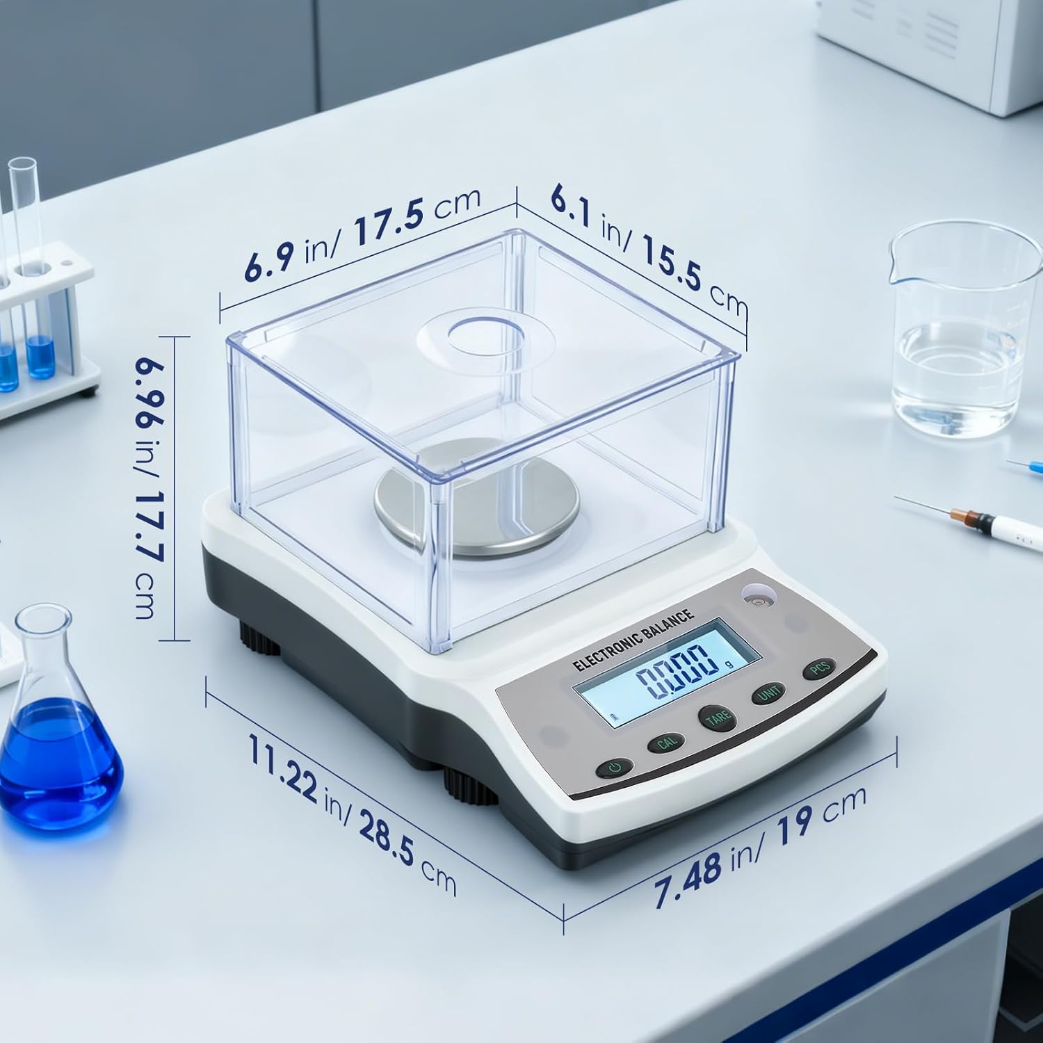 Antstone Lab Scale 500g x 0.001g Accuracy Digital Scientific 1mg Scale Laboratory Precision Analytical Balance with Windshield 001 Gram Readability Digital Jewelry Weighing Scale with 200g Weight