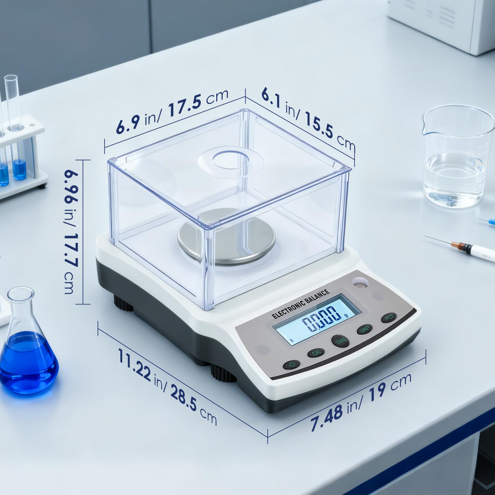 Antstone Bilancia da laboratorio 0,001 g Precisione 500 g Digital Scientific 1 mg Bilancia analitica di precisione da laboratorio Bilancia analitica di precisione 001 grammi leggibilità (500 g)