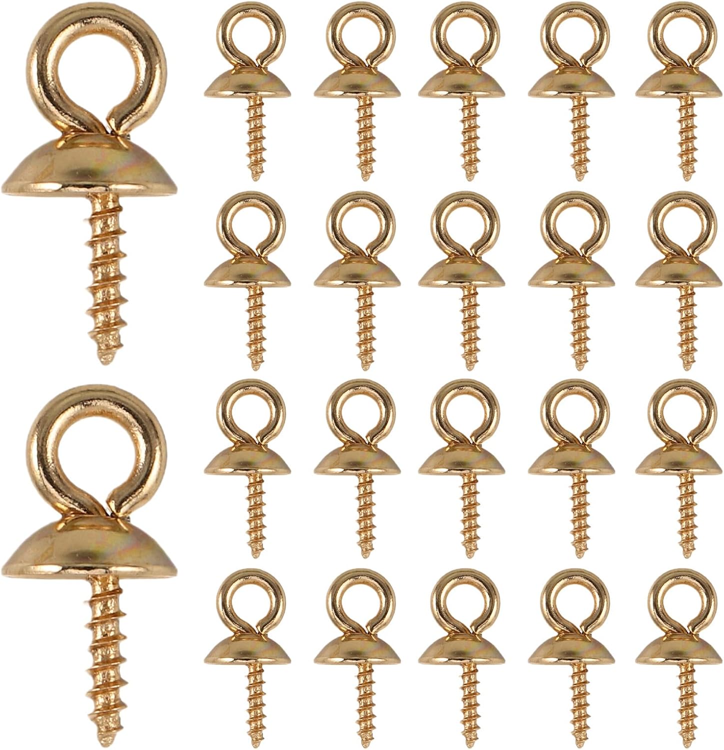 100pcs Mini Eye Hooks and Screw - Eye Pins for Jewelry Making - Stainless Steel Eyelets Cup Peg Pendants - Small Screw Bead Caps Cup Bails for DIY Crafts