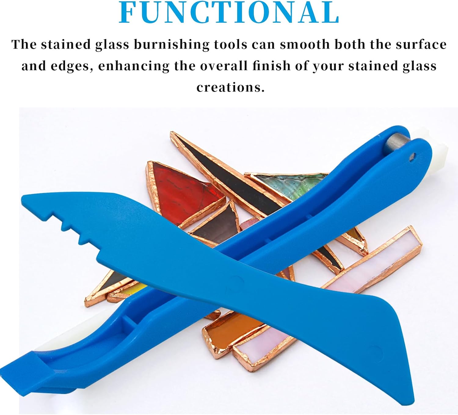 Copper Foil Hand Foiler for Stained Glass, Copper foil Dispenser, Stained Glass Copper Foiling Tool, Hand Foiler Tool Kits, Blue (7/32 in)