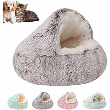 Cozy Cocoon Dog Bed,Calming Cat Cave Bed with Removable Cover,Cozy Cave Pet Beds for Small Medium LargeCoffee,Small
