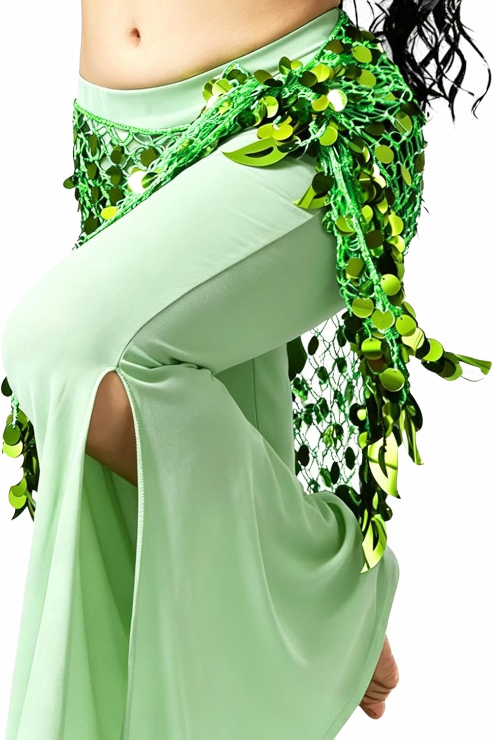Wuchieal Belly Dance Skirt Hip Scarf Dance Hip Belt Latin Dance Hula Hip Scarf
