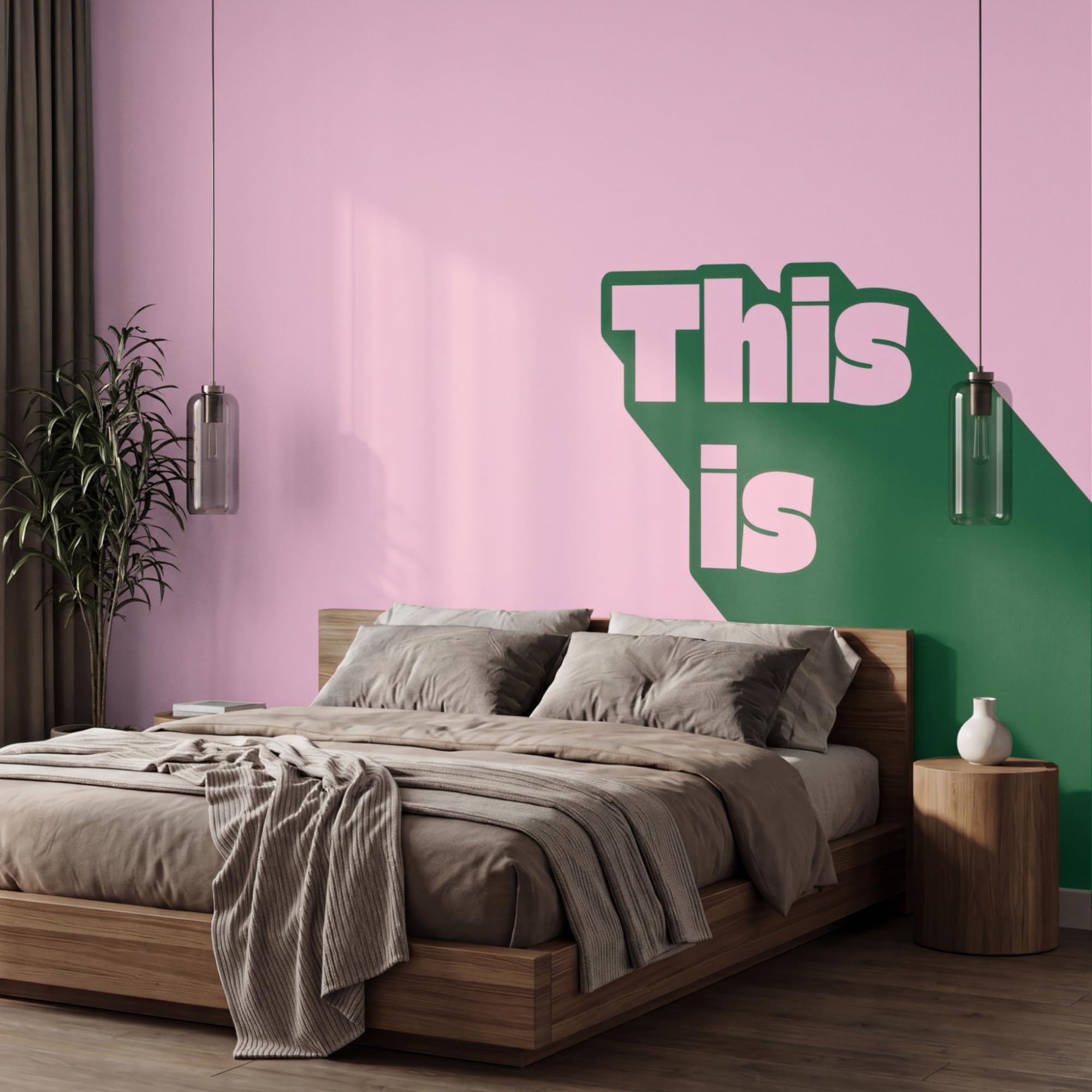 Papel Pintado Vinilico 450x300 cm Primera Calidad Papeles Pintados De Pared Pour Salon Dormitorio Decorativo Wallpaper Cocina Verde - Teskt - Esto es arte - Rosa