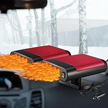 2 Pcs 12V 150W Portable Car Heater Defroster 2 in 1 Modes Automobile Windscreen Fan Heating and Cooling Windshield Fan Defroster Demister with Plug into Cigarette Lighter Red