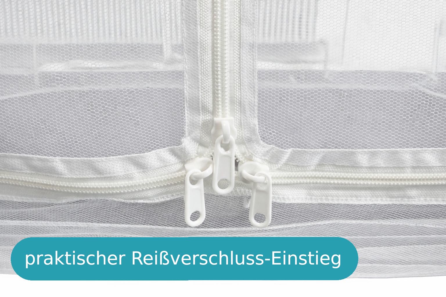 APANA Großes Moskitonetz 200x200x160 cm – Bett Moskitonetz Pop Up mit 2 Türen & Reißverschluss, Fiberglasrahmen – geräumiges Mückenzelt/Insektenschutz für Doppelbett & Camping