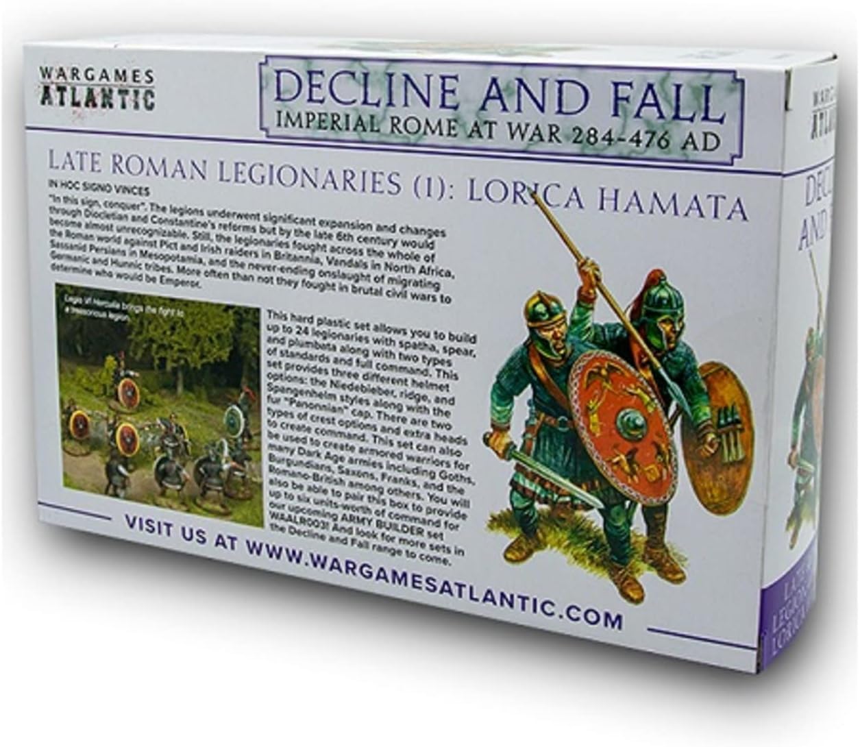 Wargames Atlantic Decline and Fall: Imperial Rome at War - Late Roman Legionaries Lorica Hamata (24 Figures) Multi-Part Hard Plastic (HIGH Impact POLYSTYRENE) 28MM Figures…