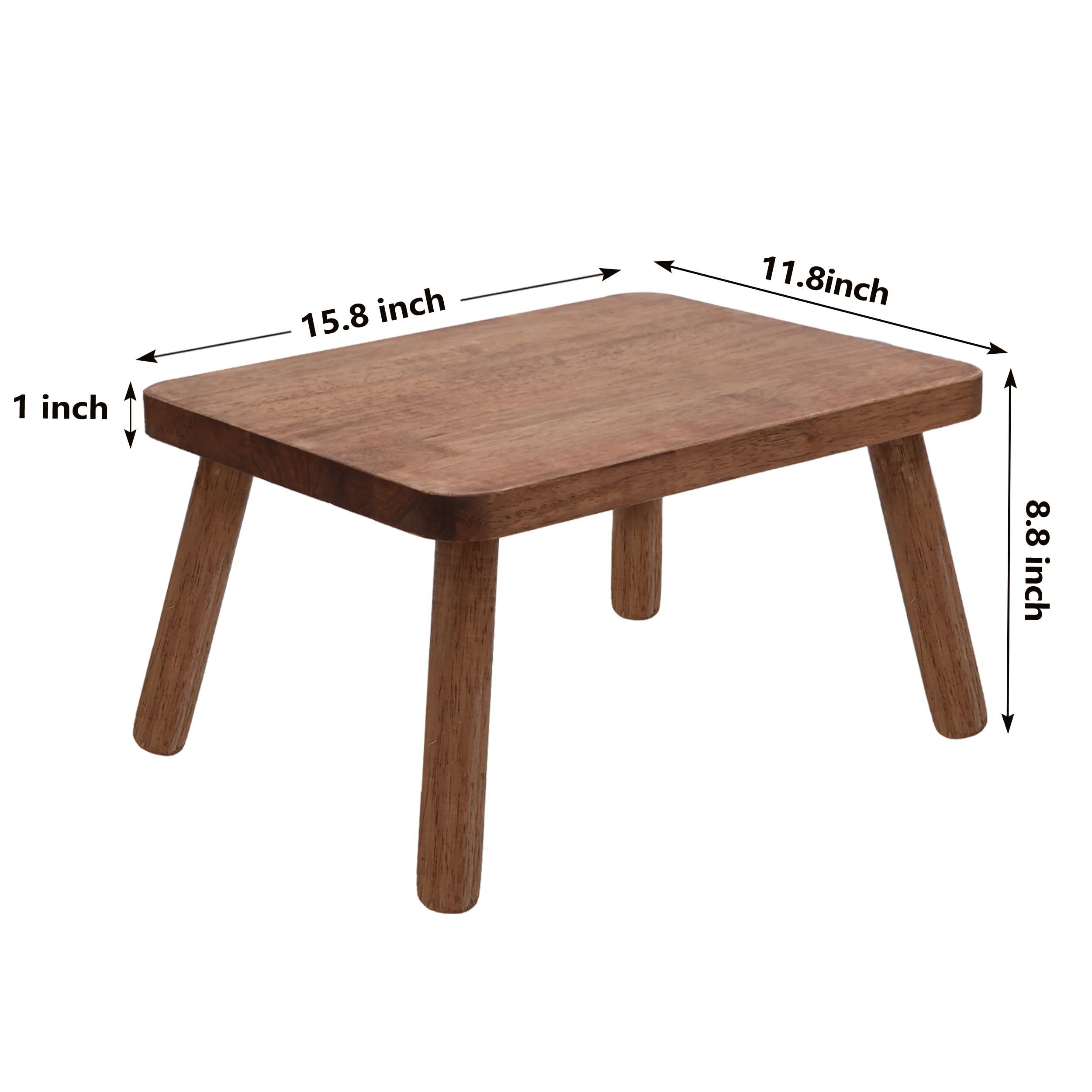 Sgabello in legno, 22,4 cm, sgabello con un gradino per cucina, camera da letto, bagno