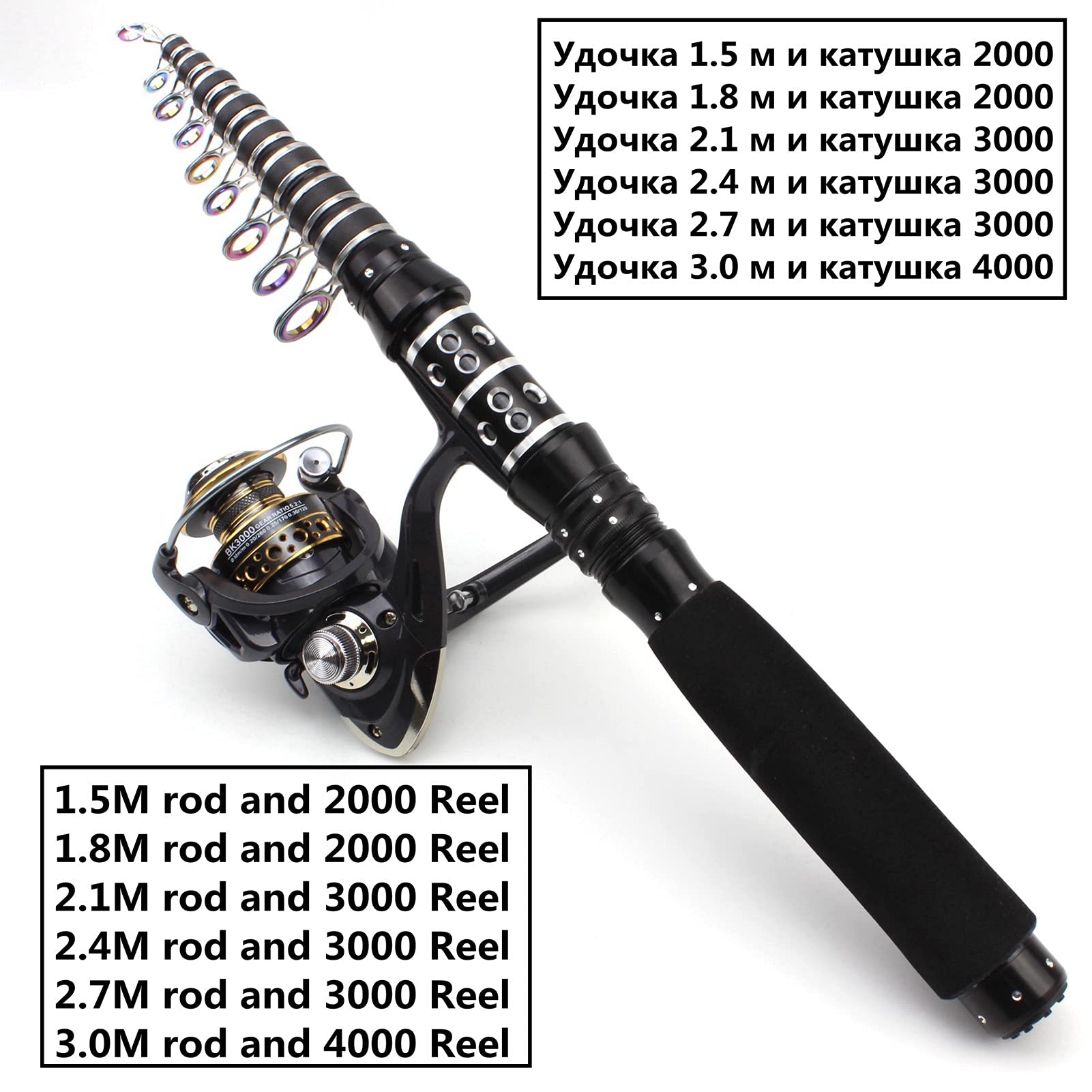 Caña de pescar ultrahorte mar caña de pescar fibra de carbono con metal Spinning Reel Barco Pesca de roca pesca de agua dulce y agua salada conjunto de engranajes