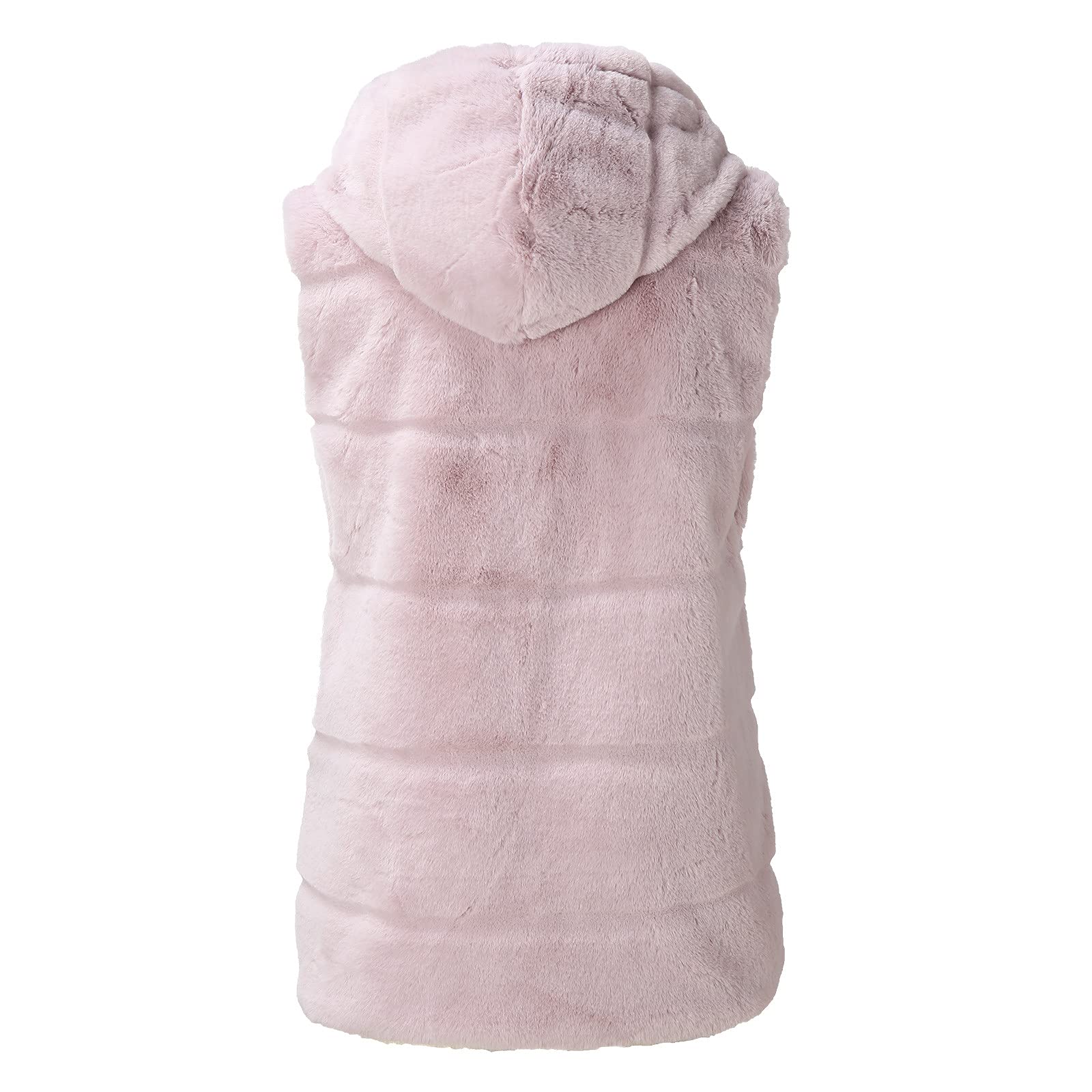 Generisch Trainingsjacke Herren Damen Faux-Fur ärmellose kurze Kapuzenjacke Weste Body Warmer Outwear