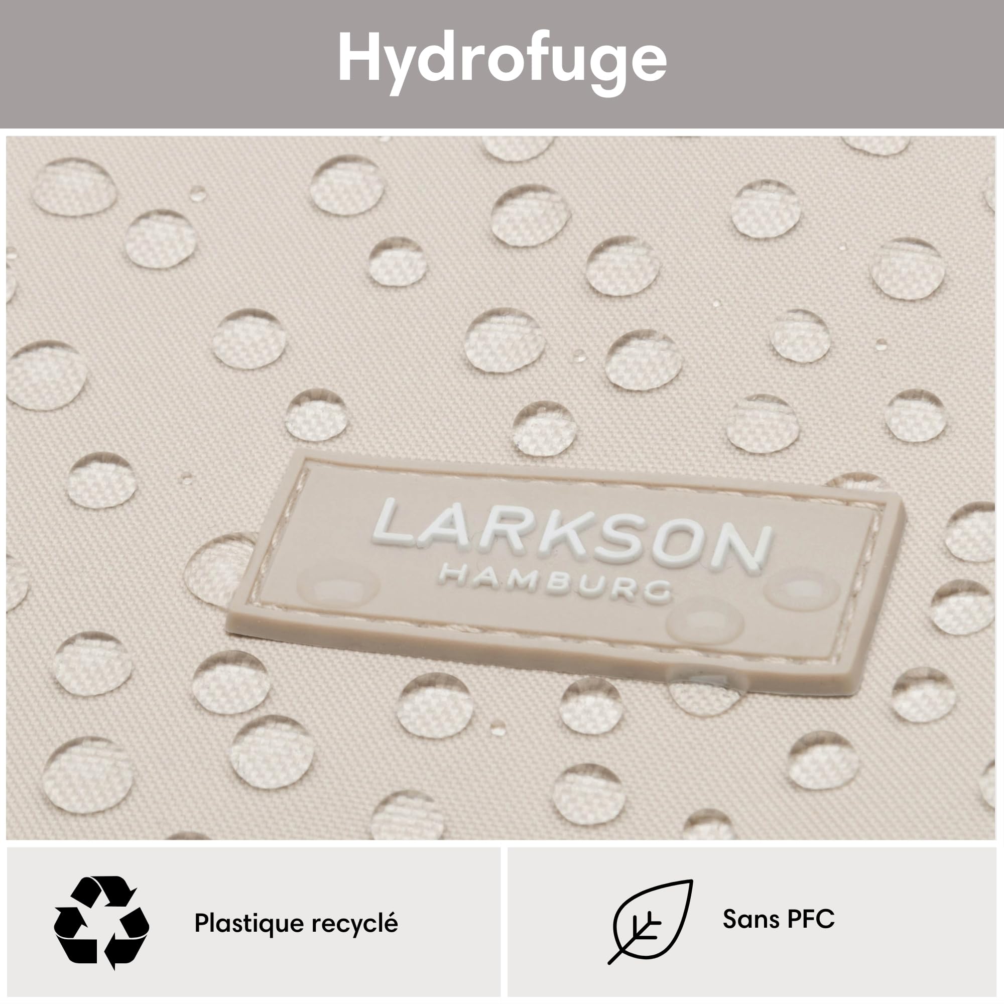 Larkson Sac à Dos Roll Top Femmes & Hommes Beige - No 2 - Backpack pour l'École, l'Université - Compartiment Ordinateur Portable 16 Pouces - Hydrofuge