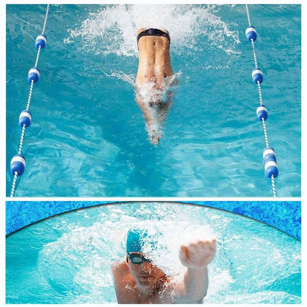 Kit di corda e galleggiante per piscina, divisore di sicurezza con design a linea di corsia, per spiagge, accessori resistenti per piscina da 3 m, per una maggiore sicurezza in acqua