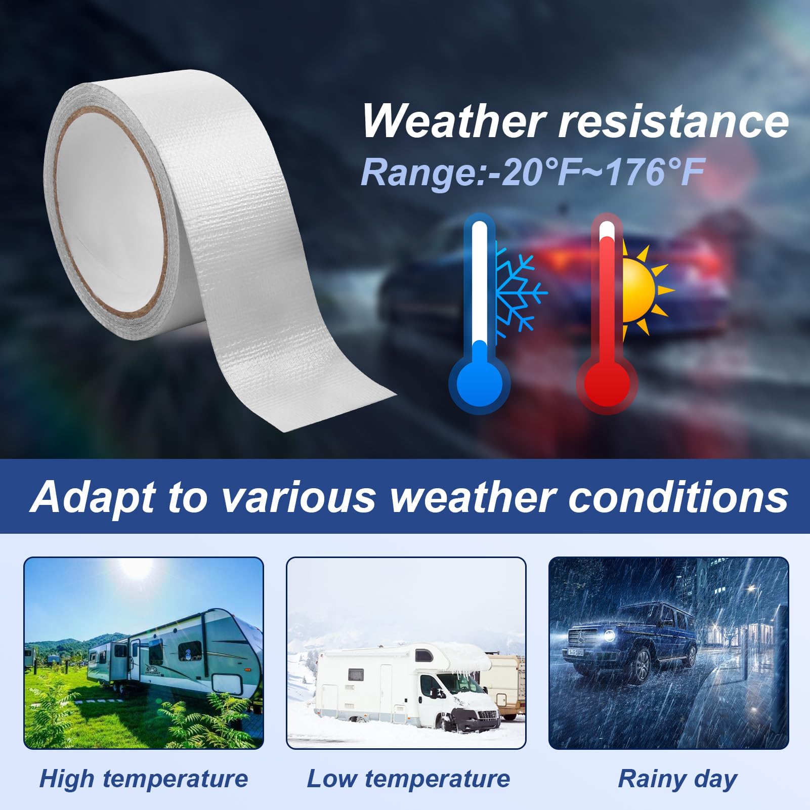 Nastro Sigillante Impermeabile per Camper, 5cm X 7,5m, Nastro Bianco, Bituminoso per Tetto, Riparazione per Caravan, Doccia, Tubi e Giunti, Qualità e Resistente Agli Agenti Atmosferici
