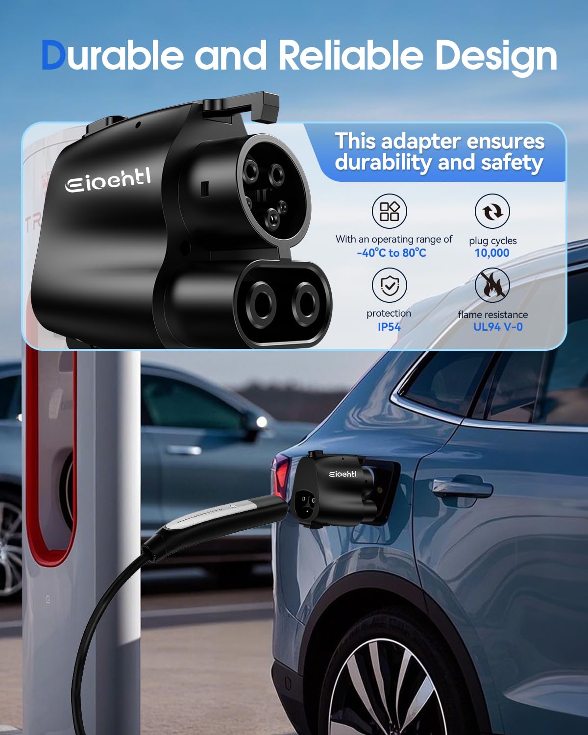 Adapter NACS na CCS (maks. 500 A 1000 V), szybkie ładowanie do 150 mil w zaledwie 15 minut, adapter NACS do CCS do Forda, GM, Volvo itp. EV, kompatybilna ładowarka Tesla i stacje