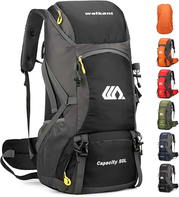 jianyana Hiking Backpack Waterproof 50L Foldable Rucksack Durable Lightw...