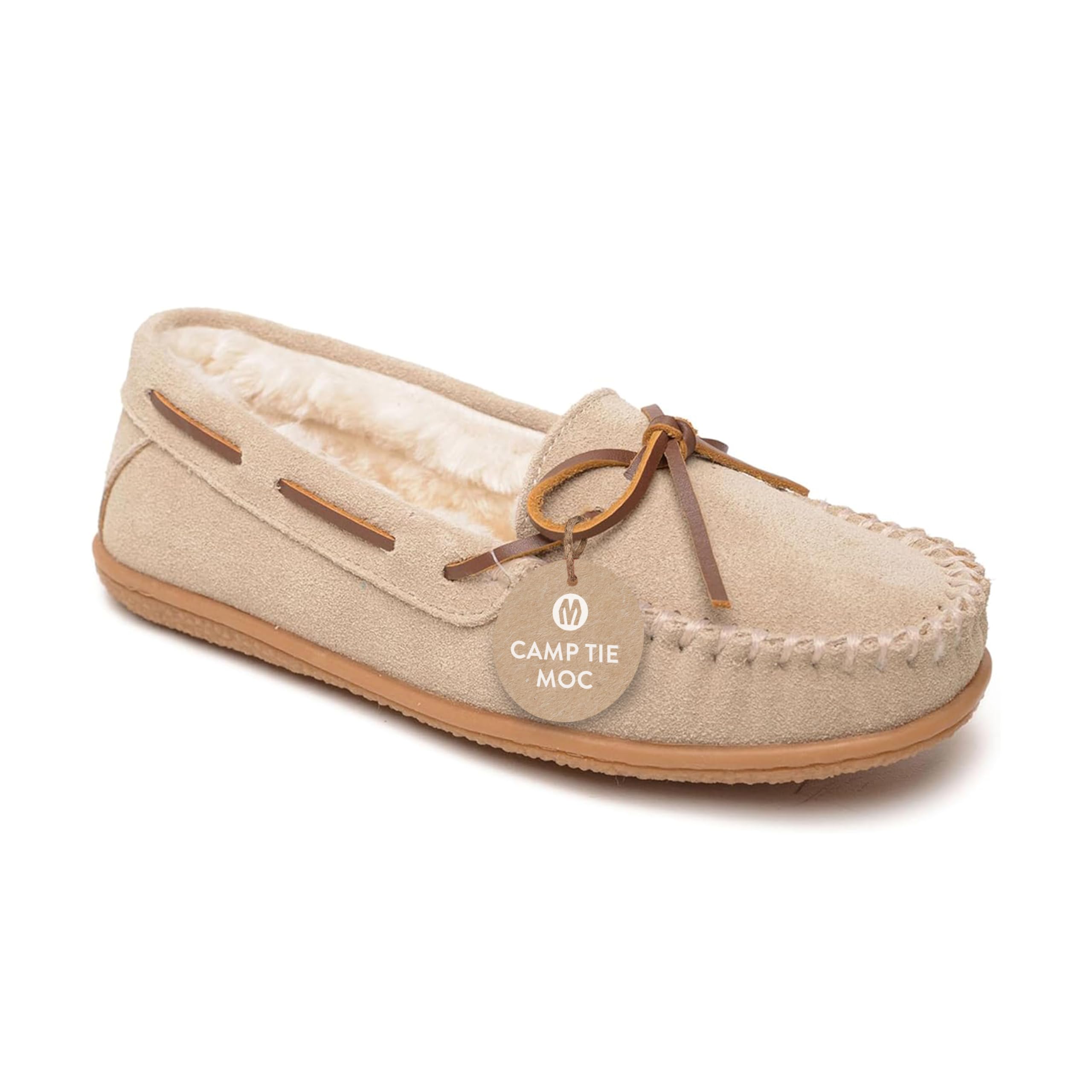 Women's Camp Tie Moc - Indoor/Outdoor Cozy Slippers with Durable Sole