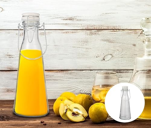 Miniatura 4 de DOITOOL 2 botellas de vidrio transparente y jugo con tapón reutilizables para bebidas lavables