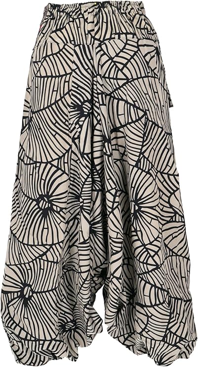 Pantaloni Harem Stampati GURU-SHOP - Ampia Vita Intrecciata, Cotone, Stile Bohemien - Foto 3