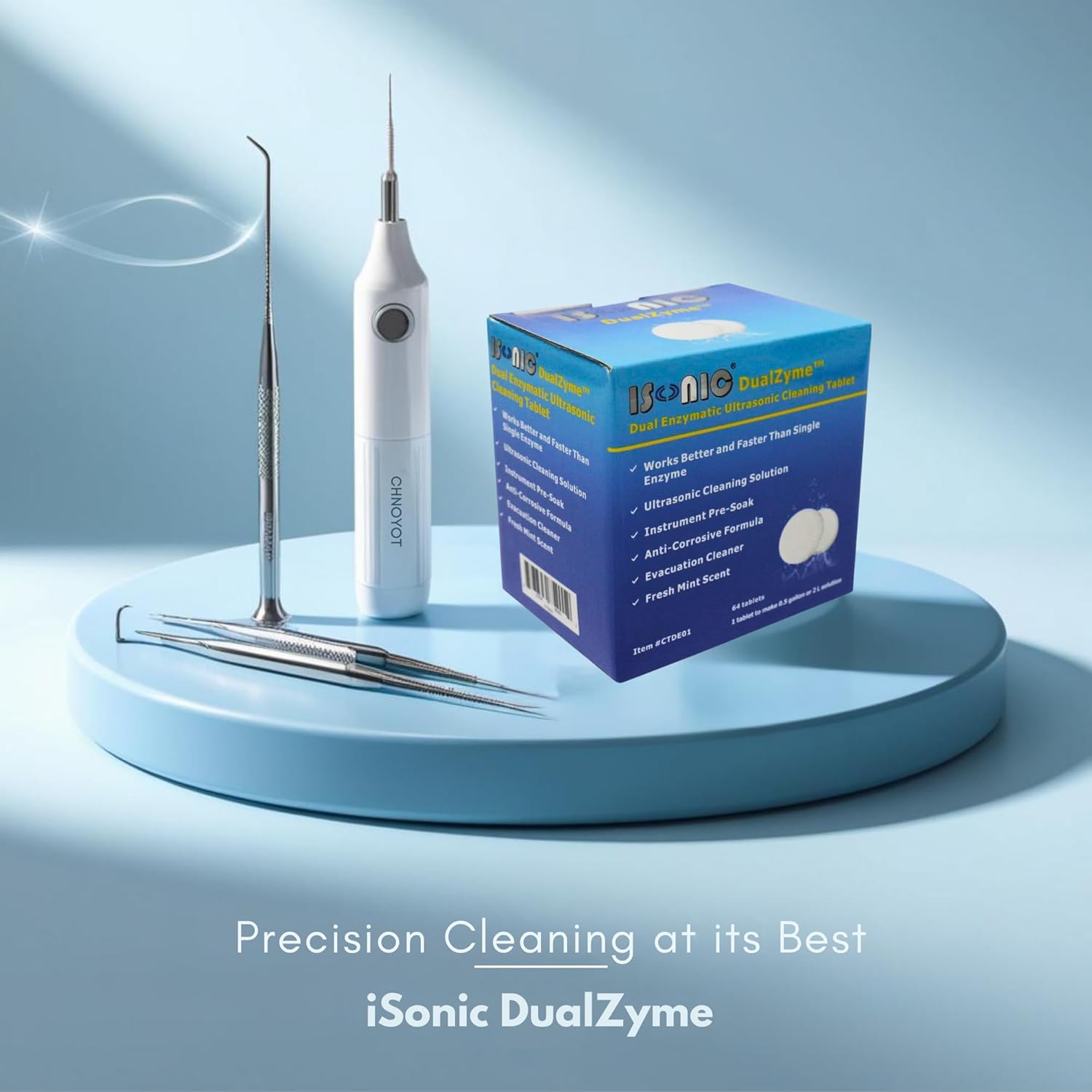 iSonic CTDE01 DualZyme Dual Enzymatic Ultrasonic Cleaning Tablet