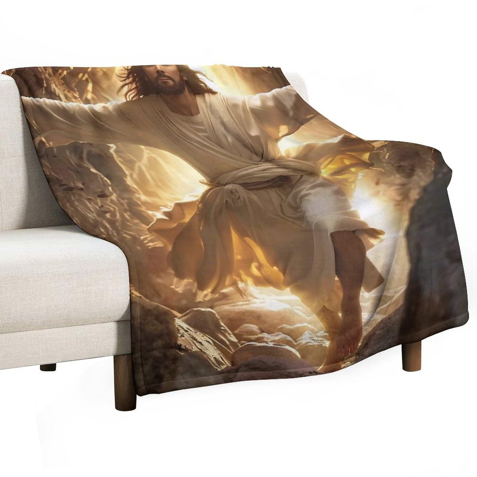 YHGSREUOH The Light of Resurrection 02 Flannel Blankets Fleece Soft Throw Lightweight Plush Gifts for Couch, Bed, Cozy Sofa Plush, Chair, Lovers 138x175cm(55x70in)