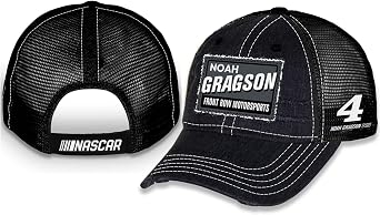 Noah Gragson #4 NASCAR 2025 Mesh Vintage Distressed Brim Hat Black
