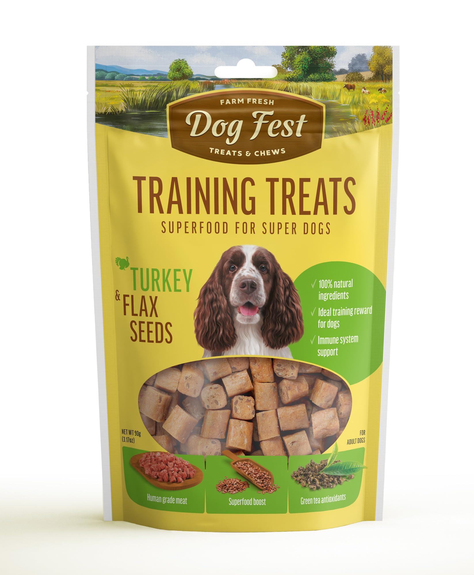 Barkbutler x Dogfest Dog Training Treats, Turkey & Flax Seeds, Superfood Treats for Adult Dogs, Bite-Sized Dog Treat for Puppies, 100% Natural Treats, Aids Digestion & Boosts Immunity