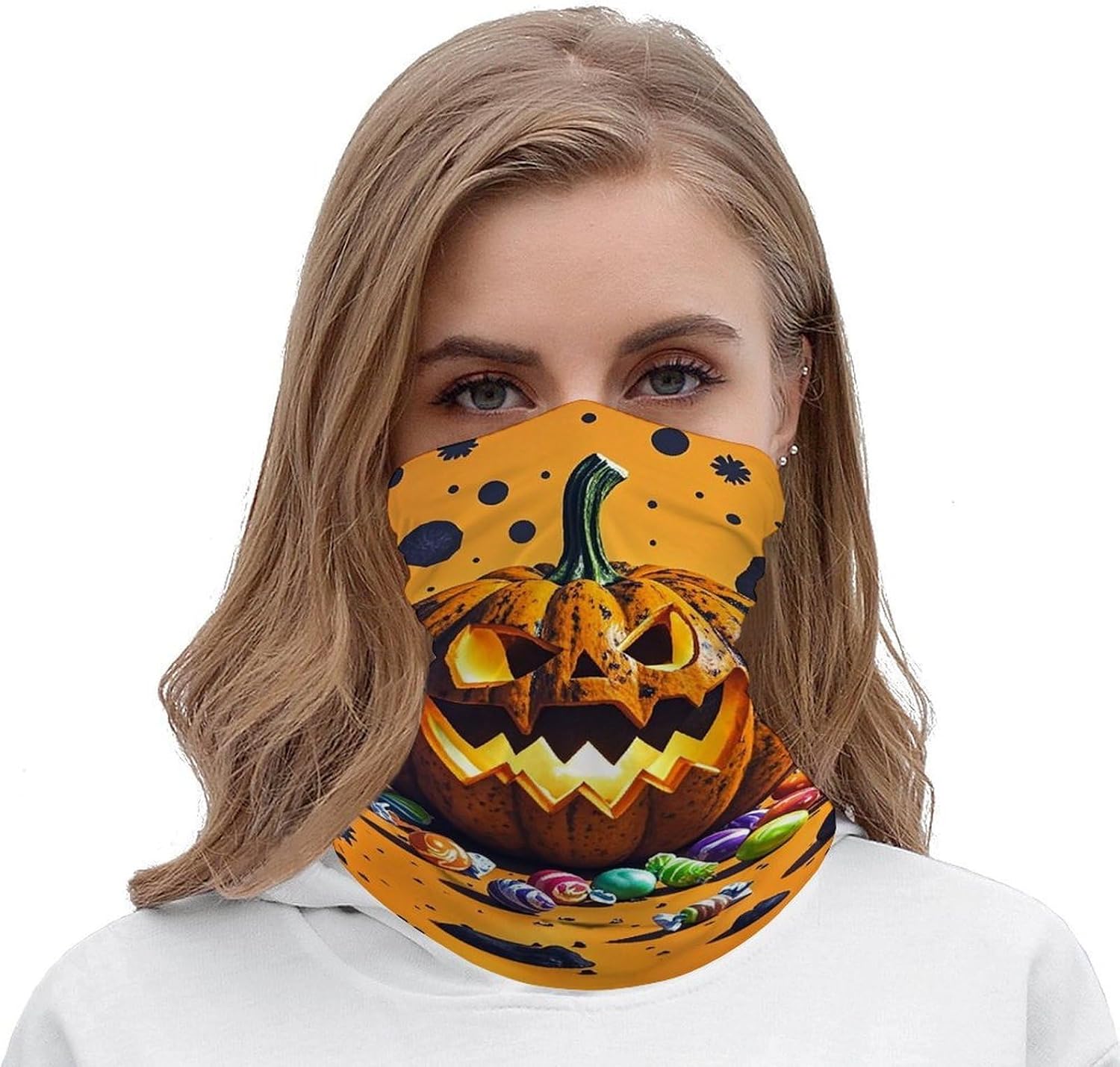 Halloween Pumpkin Monster UV Protection Face Mask, Cooling Headscarf image 5