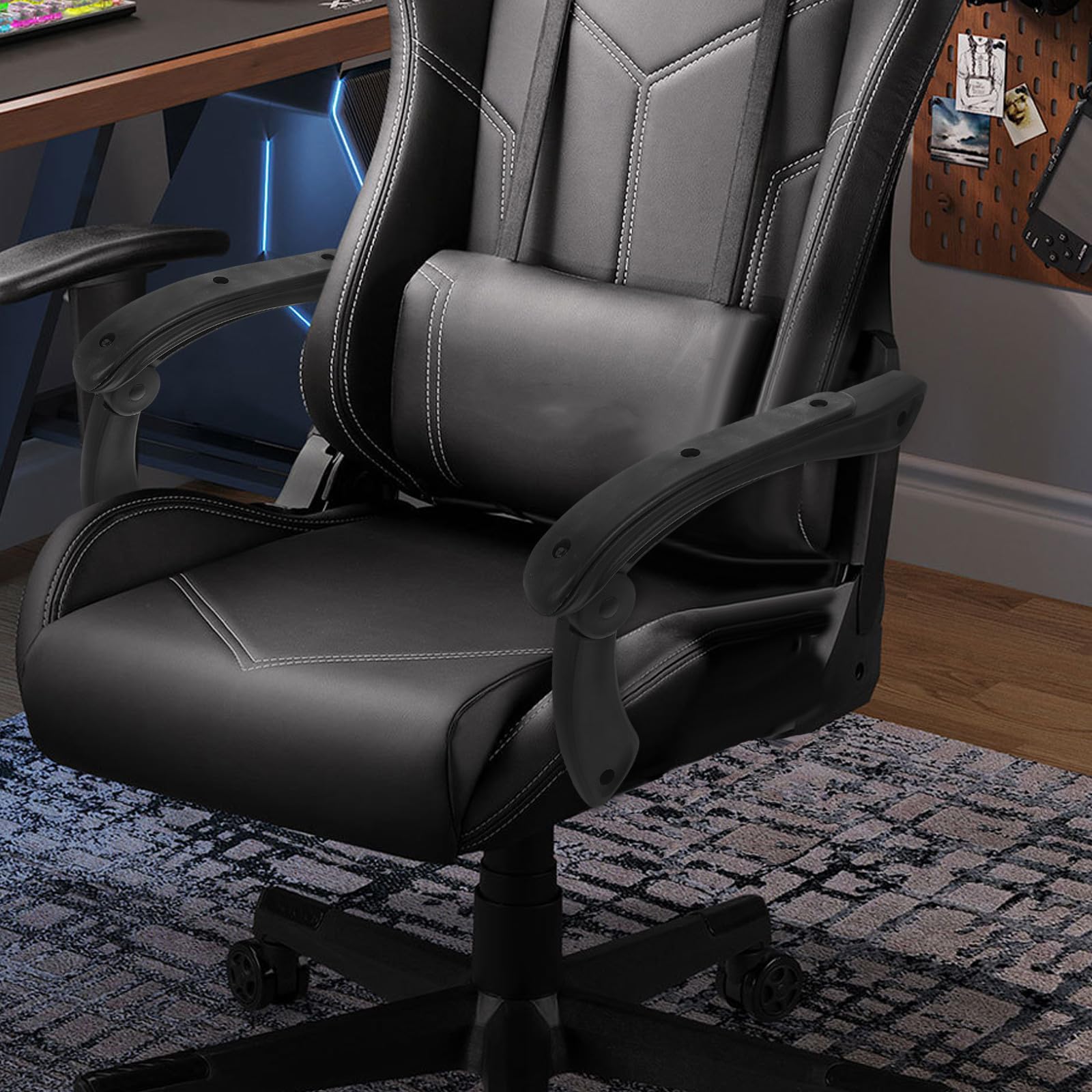ifundom Braccioli per Sedia Ergonomici in Plastica Resistenti, Set da 2 Pezzi per Sostituzione, Accessori per Sedie da Ufficio e Casa, Protezione Antiurto e Comfort Quotidiano