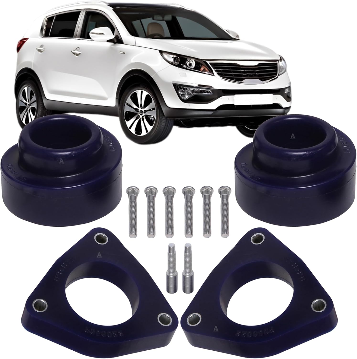 Complete Front & Rear Levelling Lift Kit 12 pcs 40mm /1.6": Front Strut & Rear Coil Spring Spacers in very High-grade Polyurethane PU - 2016 2017 2018 2019 2020 2021 2022 2023