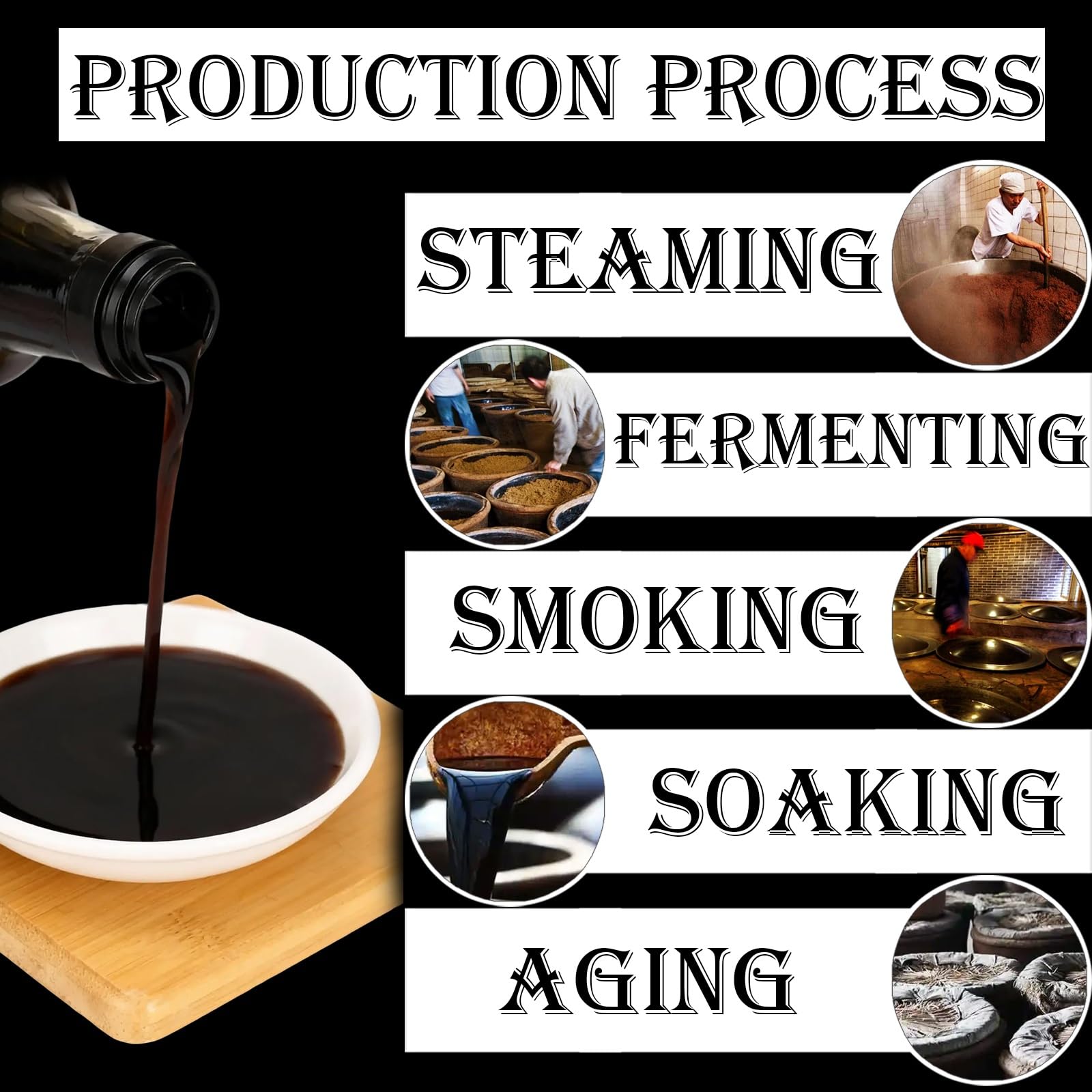 Vinagre de Shanxi Añejo de Fermentación Natural, 150 Ml (5,1 Onzas Líquidas), Vinagre de Arroz Negro Chino Añejo de Elaboración Artesanal Ancestral.
