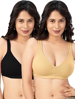 Lovable Women's Cotton Removable Pads Non-Wired T-Shirt Bra - Adjustable Straps Seamless - Actual Color May Vary (Assorted... Price In India