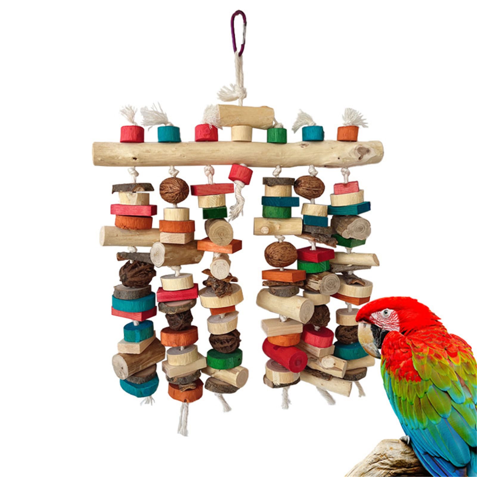 PANGBOER Jouet à mâcher pour oiseaux de compagnie - Bloc naturel coloré pour calopsittes conures cacatoès - Grincement des dents - Parfait pour cage - Jouet pour perroquets pour perruches, calopsittes