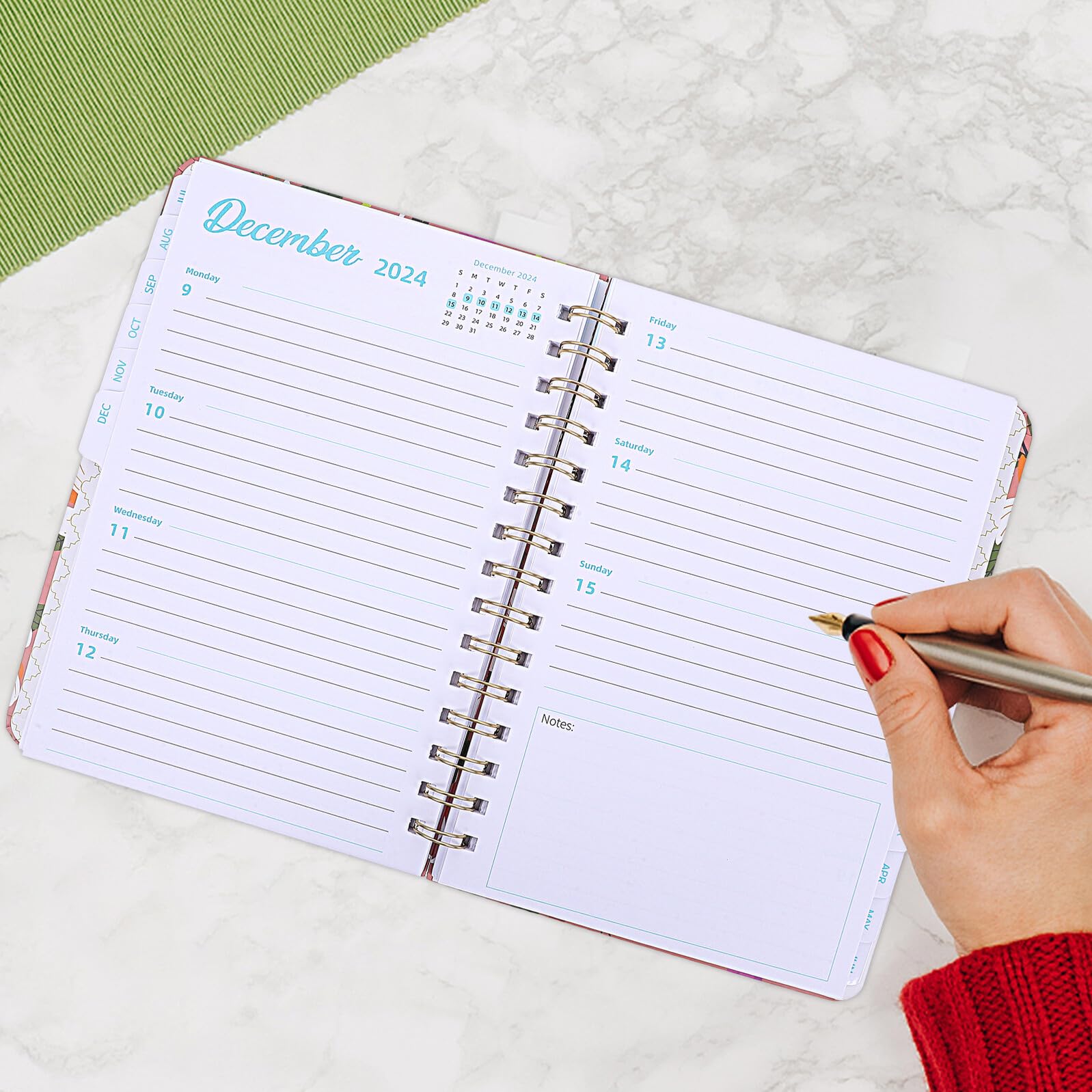 MAGICLULU Cuaderno De Programación Con Lista De Tareas Pendientes Agenda Semanal y Mensual Encuadernación De Doble Espiral Oficina o Casa