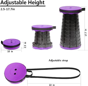 Folding Stool 2-Pack,L + XXL Collapsible Stool with Cushion