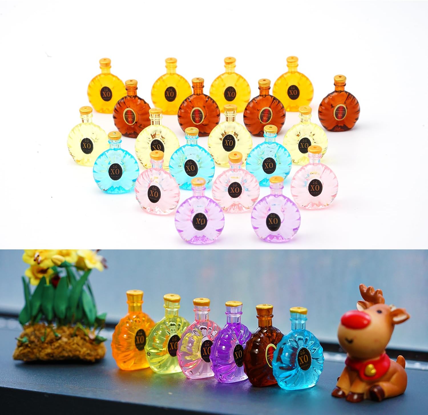 25 Pieces Miniature Toy Food Wine Bottle...