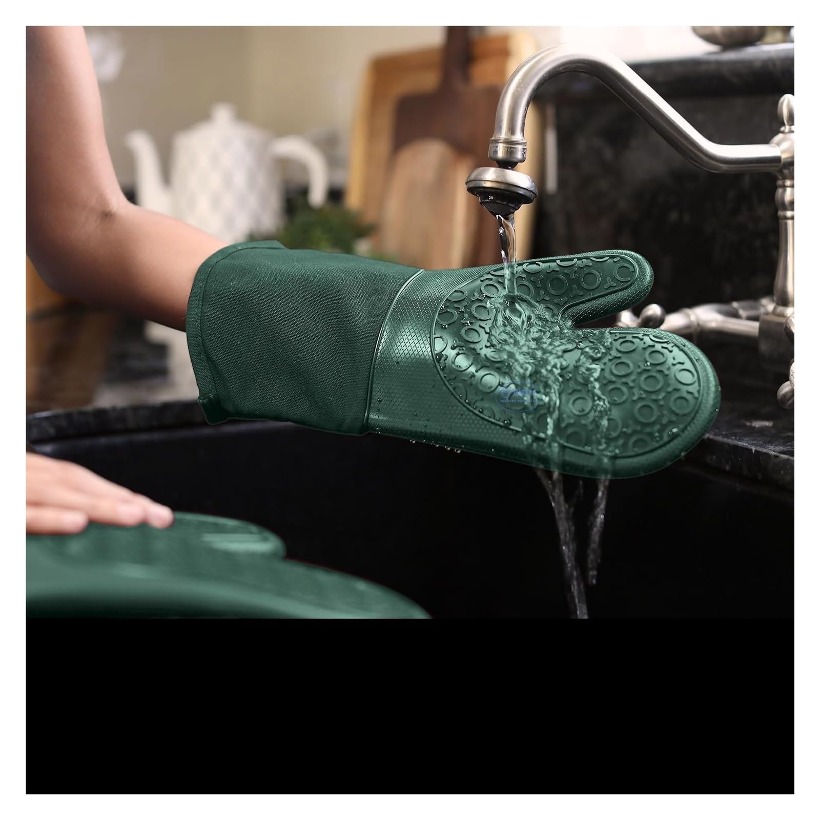 Moufles de Four matelassées en Coton, Gants de Cuisine Anti-Chaleur