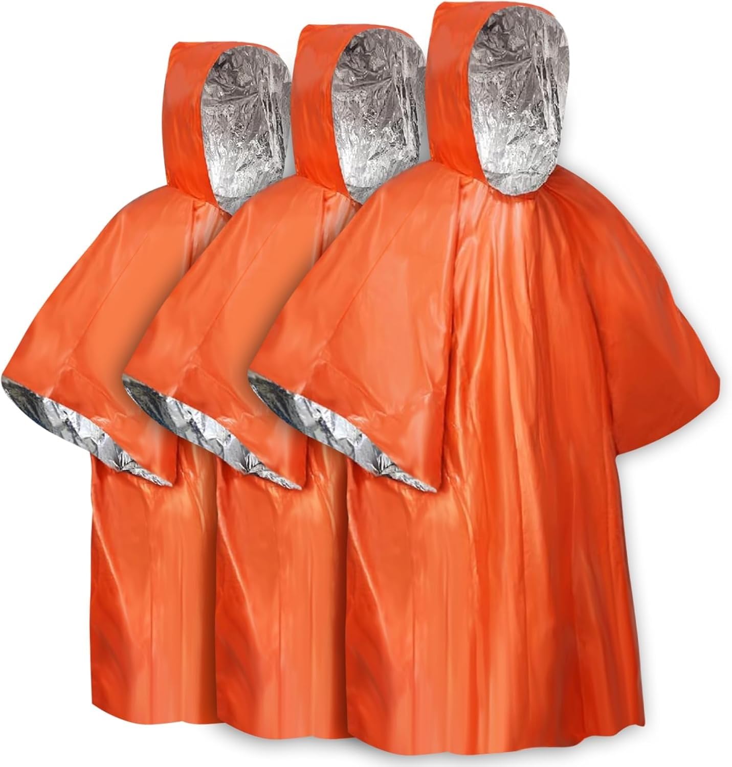 1 Pack Lightweight Waterproof Poncho - Windproof Rain Snow Gear with Heat Reflective Lining, Compact Packable, Tear-Resistant & Hooded for Hiking, Travel, Backpack(Orange)-image-47